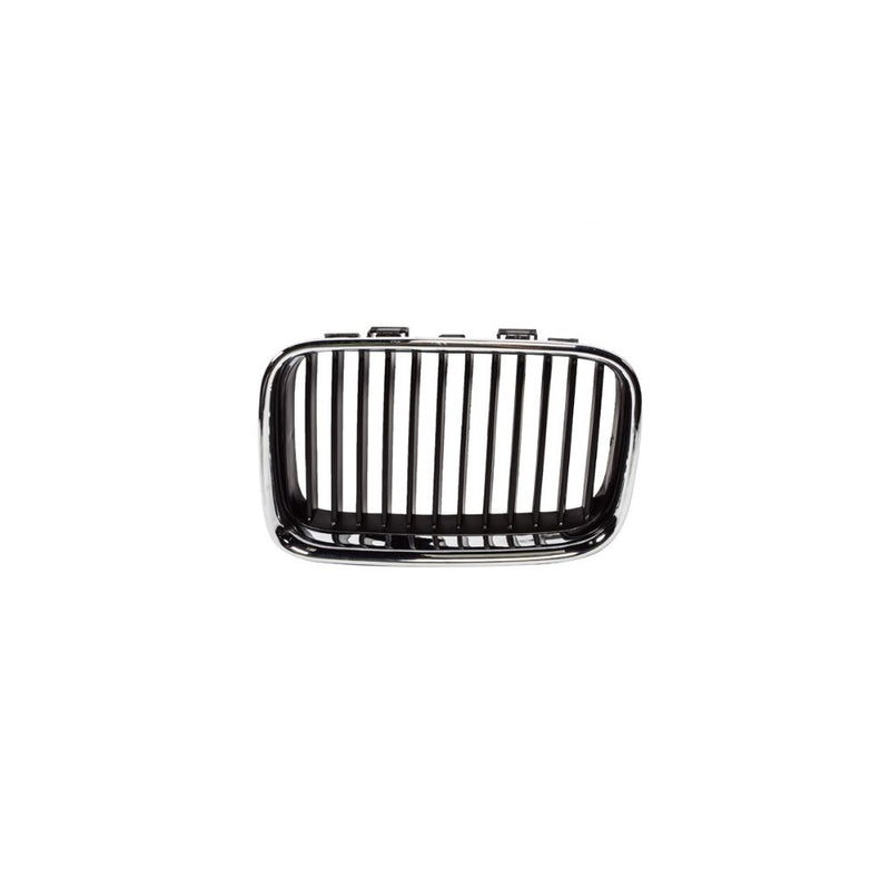 CarPartsDepot, Front Grill Grille Chrome Frame Matte Black Insert Left (Driver Side) Replacement, 400-12983-01 BM1200113 51138122237