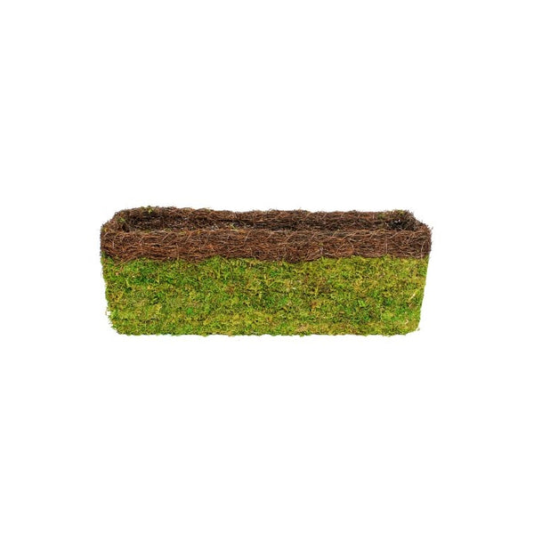 SuperMoss (29356) MossWeave Window Box Planter, Fresh Green with Wicker Rim, 24"