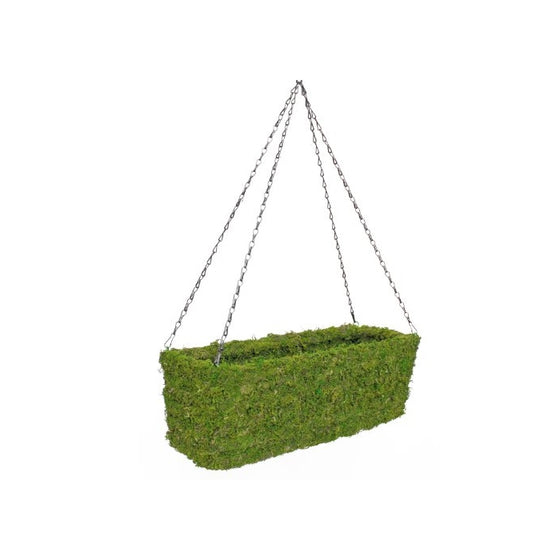 SuperMoss (29350) MossWeave Hanging Window Box Planter, Fresh Green, 22" with Chain