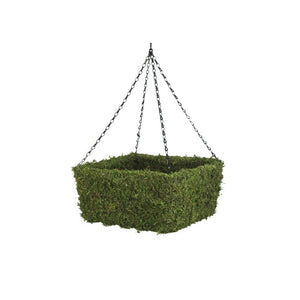 SuperMoss (29210) MossWeave Hanging Basket - Square, Fresh Green, Small (10.5" Diameter)