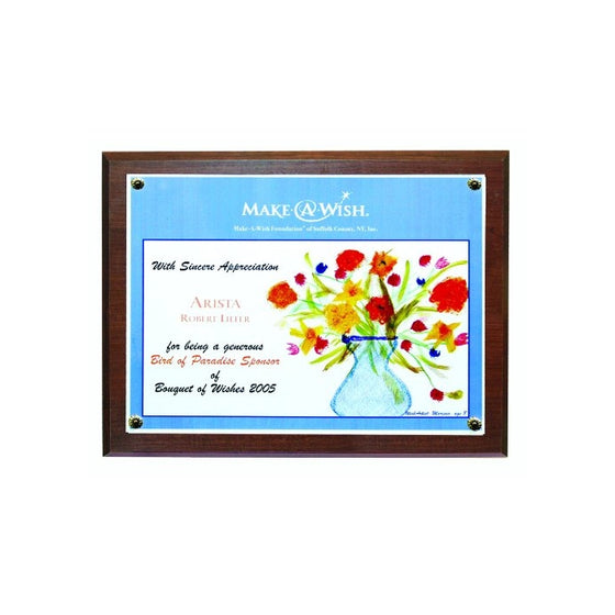 NuDell 13" x 10.5" Bamboo Executive Award Plaque Fits 8.5" x 11" Award, Walnut Woodgrain (18865M)