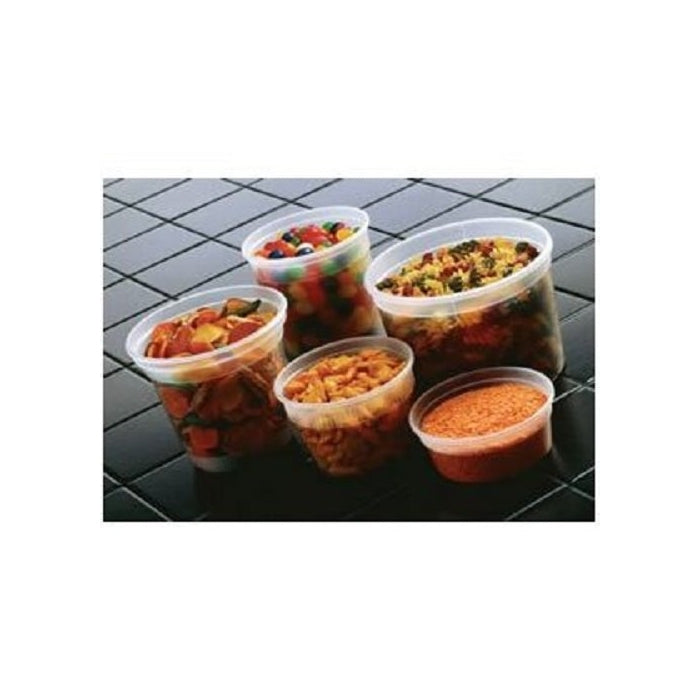 80-piece Plastic Clear Deli Container Combo / 10 SETS each 8-12-16-32 oz Delitainer