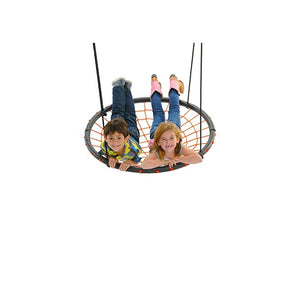 Giant Spider Web Tree Swing, Orange - Supports 400 Pounds, 40 Inch Diameter, Space for Multiple Children to Swing Together
