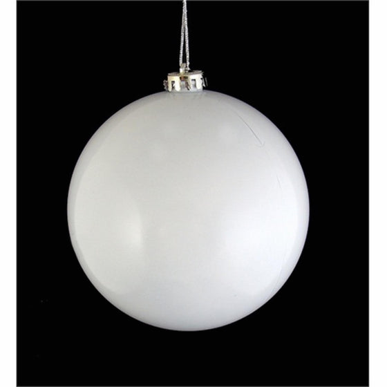 Northlight 31755762 Shatterproof Shiny Winter White Christmas Ball Ornament, 4"