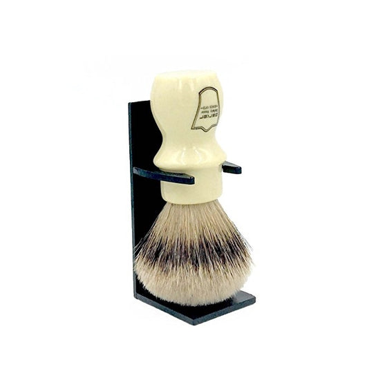 Parker Safety Razor Handmade Deluxe "Mug Shaving Brush" - 100% SILVERTIP BADGER BRISTLES -- Brush Stand IncludedBRAND NEW ITEM FOR SUMMER 2016(IVORY)