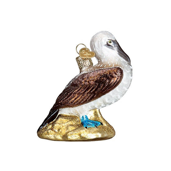 Old World Christmas Blue Footed Booby Glass Blown Ornament