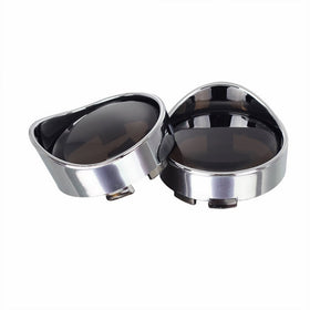 NTHREEAUTO Turn Signal Lights Visor-Style Lens for Harley Dyna Fatboy Softail Road Glide(Smoke)