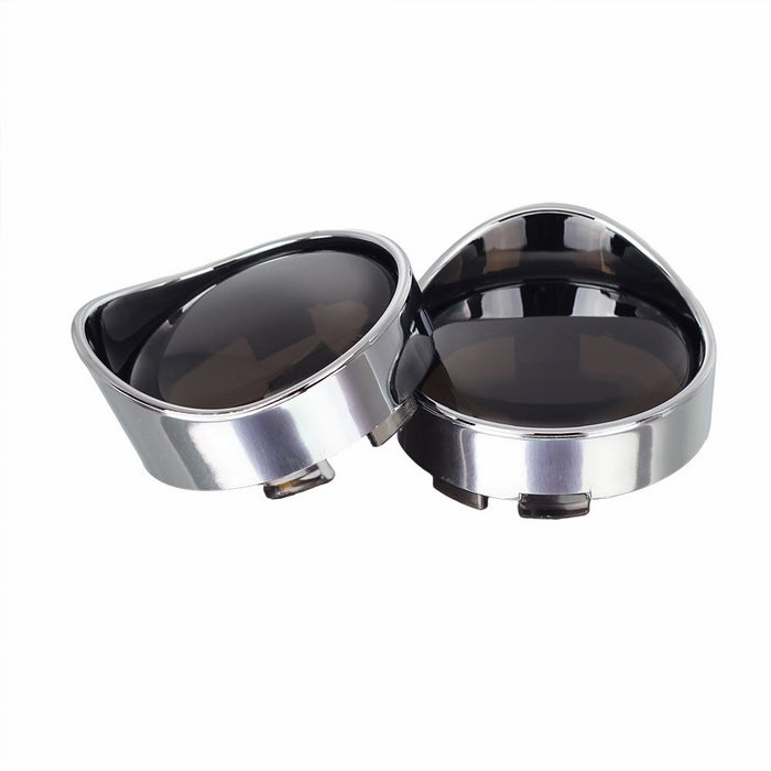NTHREEAUTO Turn Signal Lights Visor-Style Lens for Harley Dyna Fatboy Softail Road Glide(Smoke)