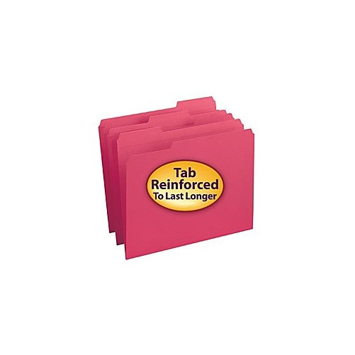 Smead File Folder, Reinforced 1/3-Cut Tab, Letter Size, Red, 100 per Box (12734)