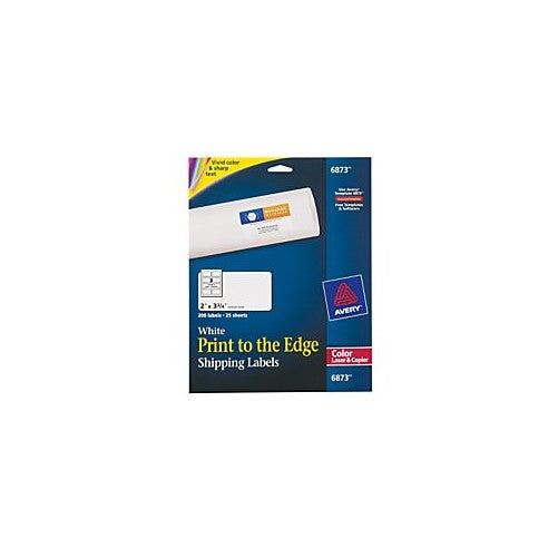 Avery Print-To-The-Edge Labels for Laser Printers, 2 x 3.75 Inches,200 Labels per Pack(6873)