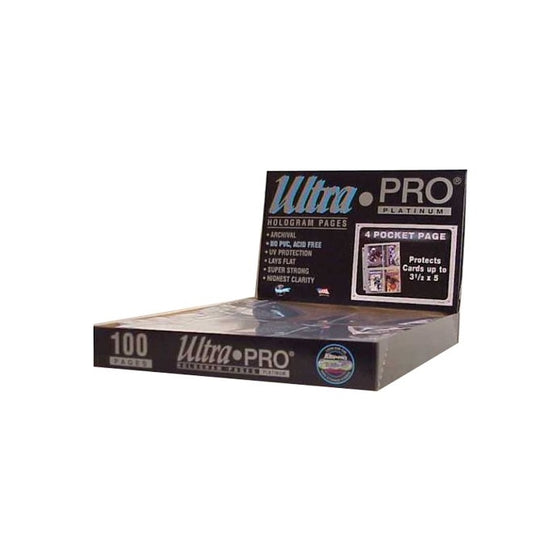 Ultra Pro 4-Pocket Platinum Page with 3-1/2" X 5" Pockets 100 ct.