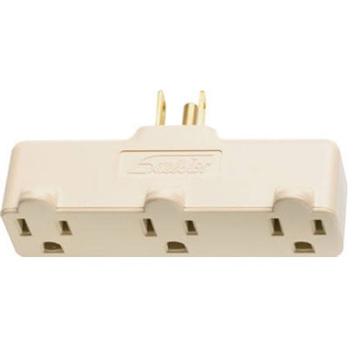 Legrand - Pass & Seymour 697RI Plug in One to Three Outlet Adaptor, Single Pole Three Wire, Ivory