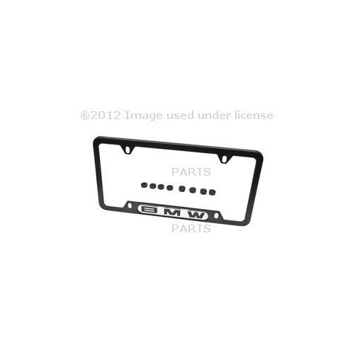 BMW License Plate Frame w Logo Black Stainless Steel