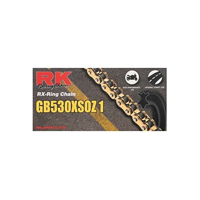 RK Racing Chain GB530XSOZ1-108 108-Links Gold X-Ring Chain with Connecting Link