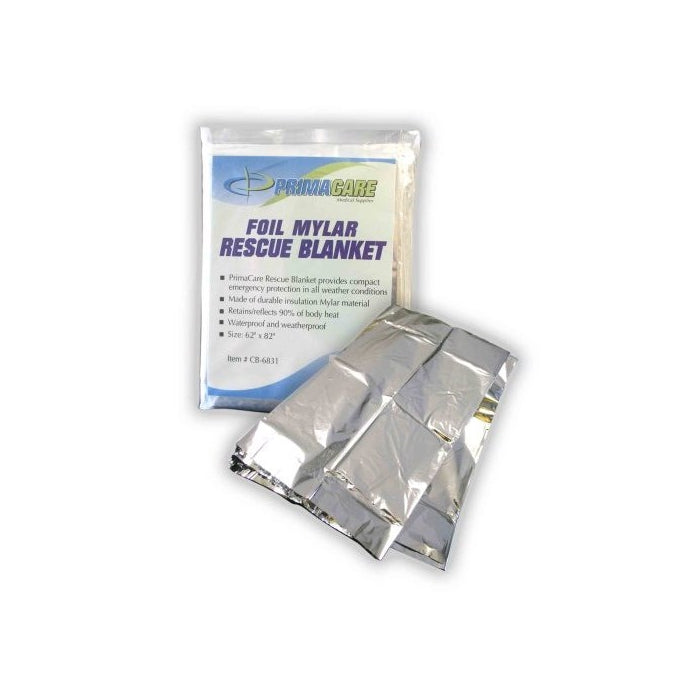 Primacare Foil Mylar Rescue Blanket 62" x 82"