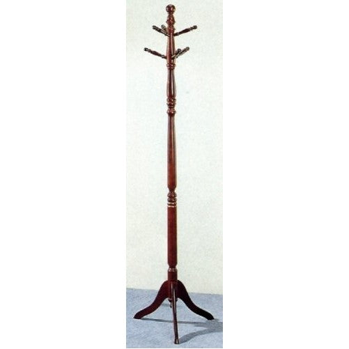 Roundhill Furniture Solid Wood Swivel Head Hall Tree Coat Rack, Cherry Finish