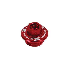 ZETA Anodized Aluminum RED Oil Filler Plug KX KXF 04-13, KFX 450 08-09