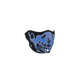 Zanheadgear WNFM024H Neoprene Half Face Mask, Blue Chrome Skull