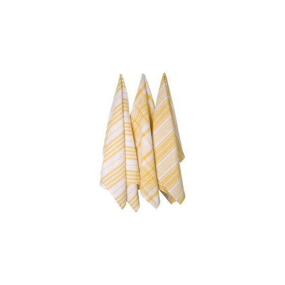 Now Designs Jumbo Pure Kitchen Towel Set of 3, Lemon Yellow