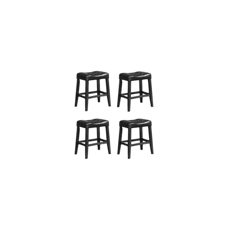 4 24" Saddle Back Black Bar Stools