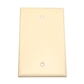 Leviton 80514-T 1-Gang No Device Blank Wallplate, Midway Size, Thermoset, Box Mount, Light Almond