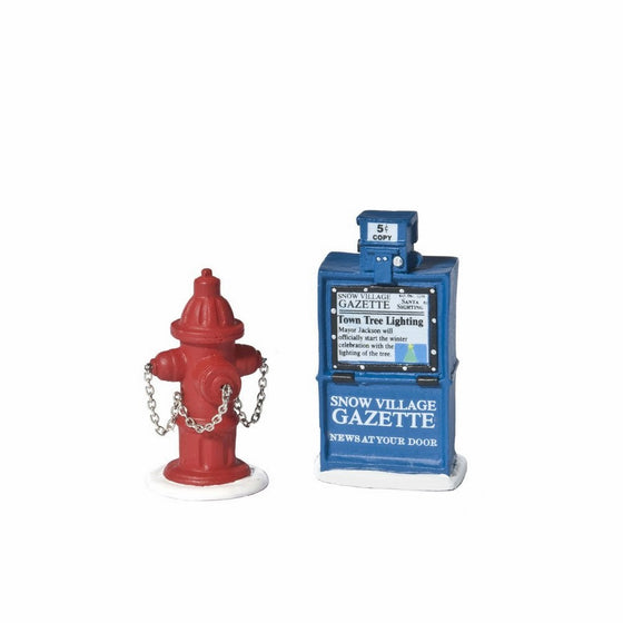 Department 56 Accessories for Villages Fire Hydrant and Newspaper Box Accessory Figurine (Set of 2)