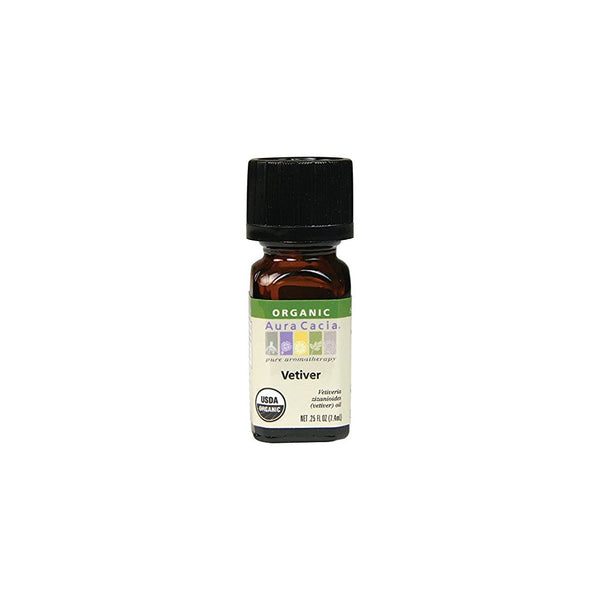 Aura Cacia Organic Essential Oil, Vetiver, 0.25 Fluid Ounce