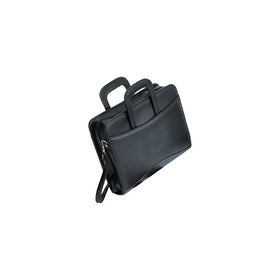 Bellino P8121 Executive Leather Zip-Around Binder Briefcase Padfolio, 3 Ring, Black