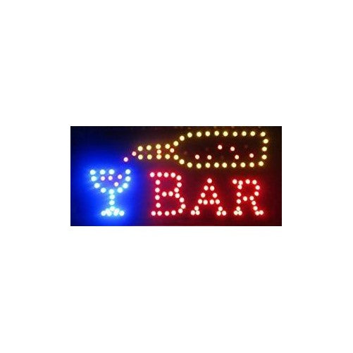 Open Bar Led Neon Business Motion Light Sign. On/off with Chain 19101