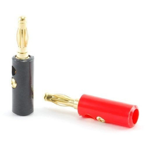 Screw Type Banana Plugs, Red/Black