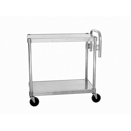 PVIFS NUC2048 Utility Cart with 2 Adjustable Solid Shelves and Handle, 400 lbs Shelf Capacity, 48" Length x 20 Width x 36" Height