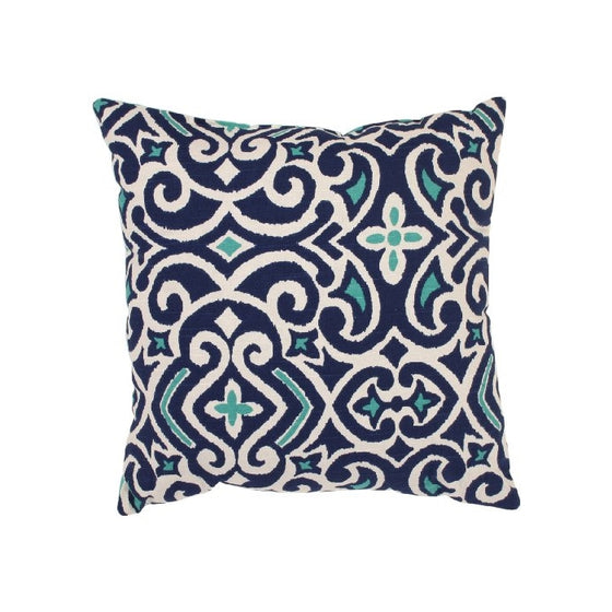 Pillow Perfect Blue/White Damask 18-Inch Throw Pillow