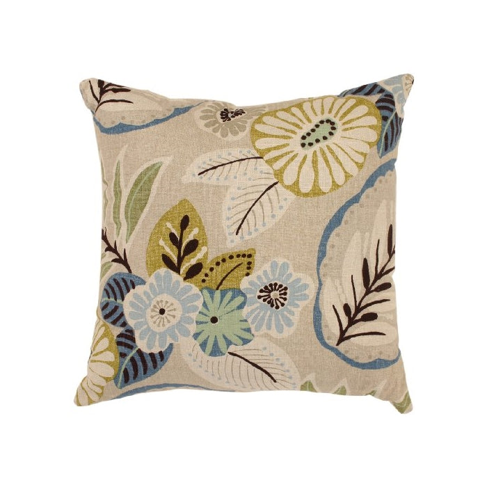Pillow Perfect Beige/Blue Tropical 18-Inch Throw Pillow