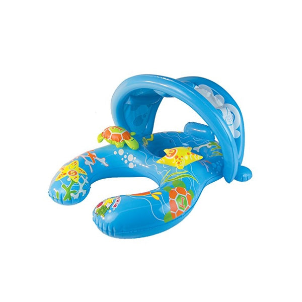 Poolmaster 81548 Learn-to-Swim Mommy & Me Baby Float Rider with Retractable/Removable Canopy