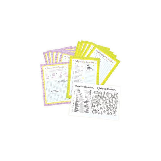 Amscan Baby Shower Word Scramble and Baby Word Search Games