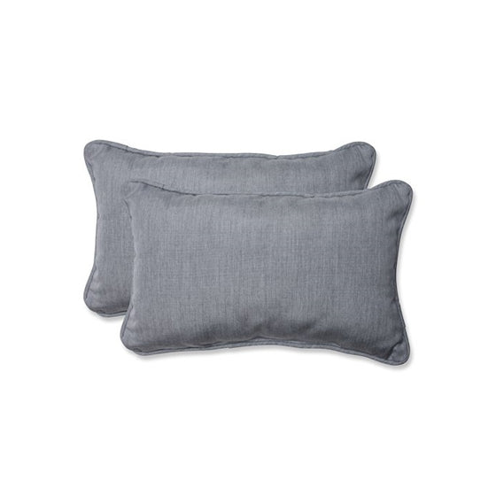 Pillow Perfect Rectangular Throw Pillow with Grey Sunbrella Fabric, Set of 2