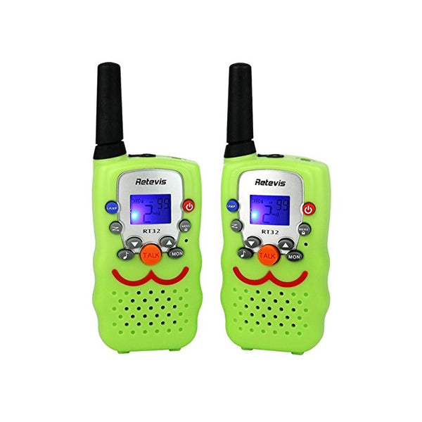 Retevis RT32 Kids Walkie Talkies 0.5W 22 Channels FRS UHF VOX Scan Call Alarm Monitor LED Flashlight Toy Walkie Talkies(Green, 1 Pair) (Green)