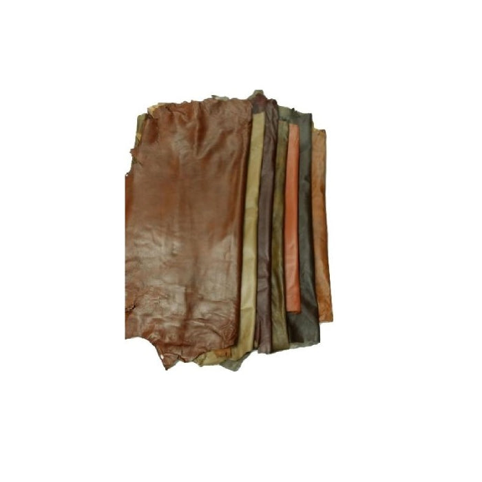 LEATHER HIDES - WHOLE SHEEP SKIN 7 to 10 SF - Various Colors (ANTIQUE BROWN)