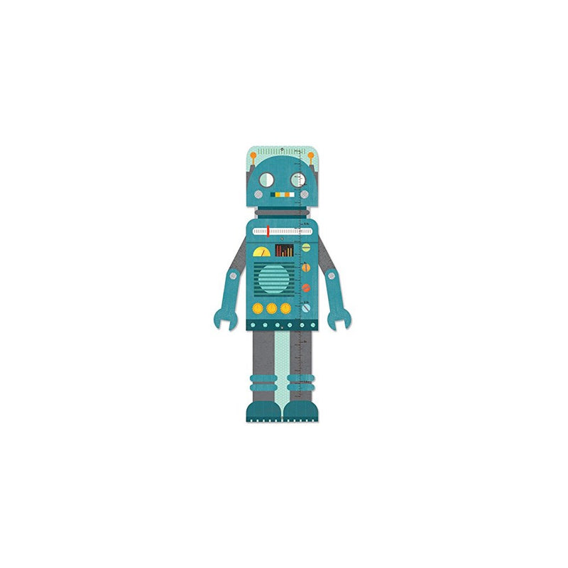 Petit Collage Folding Growth Chart, Blue Robot