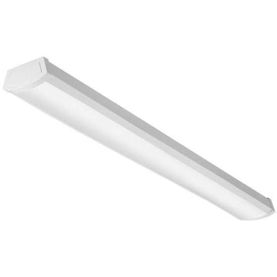 Lithonia Lighting FMLWL 48 840 Contractor Select 4 ft. White LED Wraparound Flushmount- LED Ceiling Light for Garage | Attic | Basement | Home |shoplight 4000K