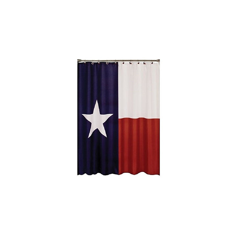 70" x 72" Texas Lone Star Flag Fabric Shower Curtain Hooks Included