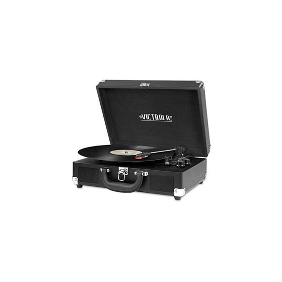 Victrola Vintage 3-Speed Bluetooth Suitcase Turntable with Speakers, Black