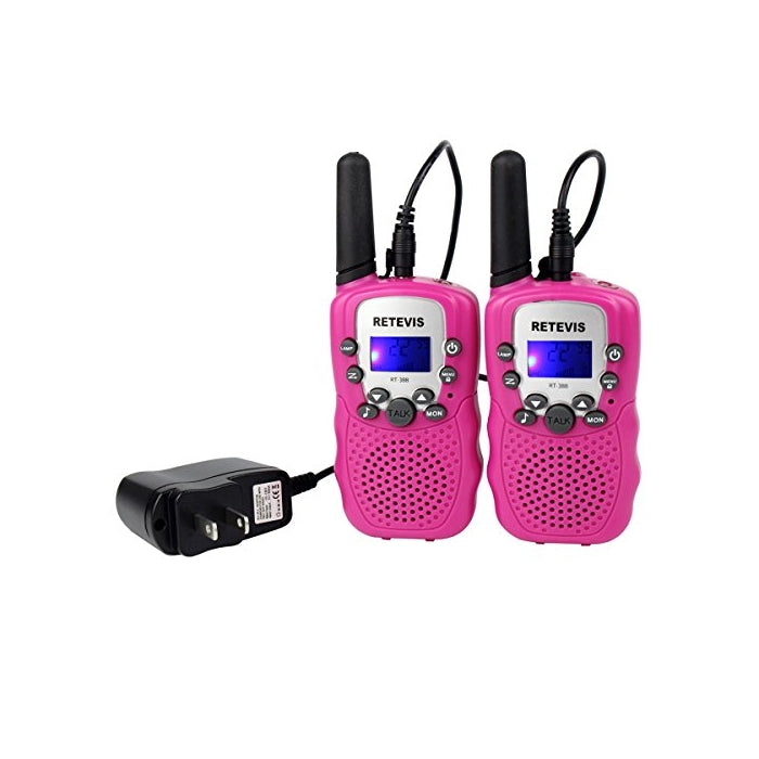 Retevis RT-388 Kids Walkie Talkies Rechargeable FRS 22 Channel Walkie Talkies for Kids (Pink,1 Pair)