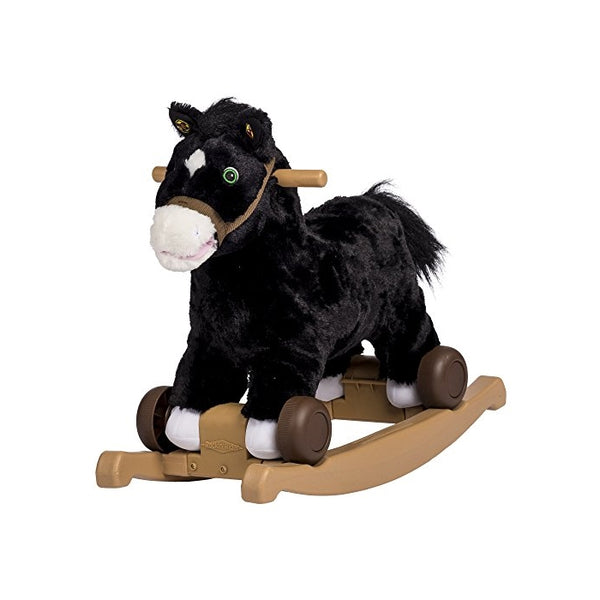 Rockin' Rider Cocoa 2-in-1 Pony Plush Ride-On, Black