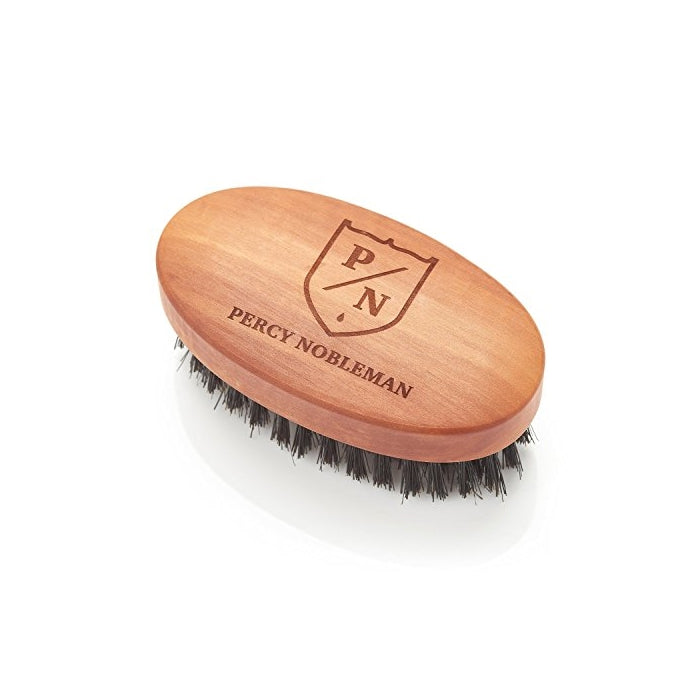 Beard Brush by Percy Nobleman - made from Oiled Austrian Pear Wood - 100% Boar Bristle Brush for Men