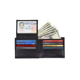 RFID Blocking Wallet for Men - Genuine Leather-Super Slim Design - Excellent Credit Card Protector ,Stop Electronic Pick Pocketing by Qubel