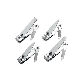 4 Pcs Nail Clippers For Fingernails and Tonenail by QLL - Swing Out Nail Cleaner / File - Sharpest Stainless Steel Clipper - Wide Easy Press Lever – Best Quality Nail Cutter