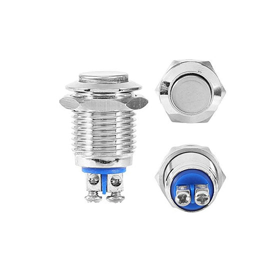 Momentary Metal Push Button Switch, Waterproof Start Button for 12mm 1/2" Mounting Hole
