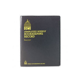 Dome Weekly Bookkeeping Record Book, 11in. x 9in., Brown