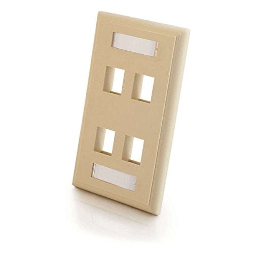 C2G/Cables to Go 03713 Four Port Keystone Single Gang Wall Plate